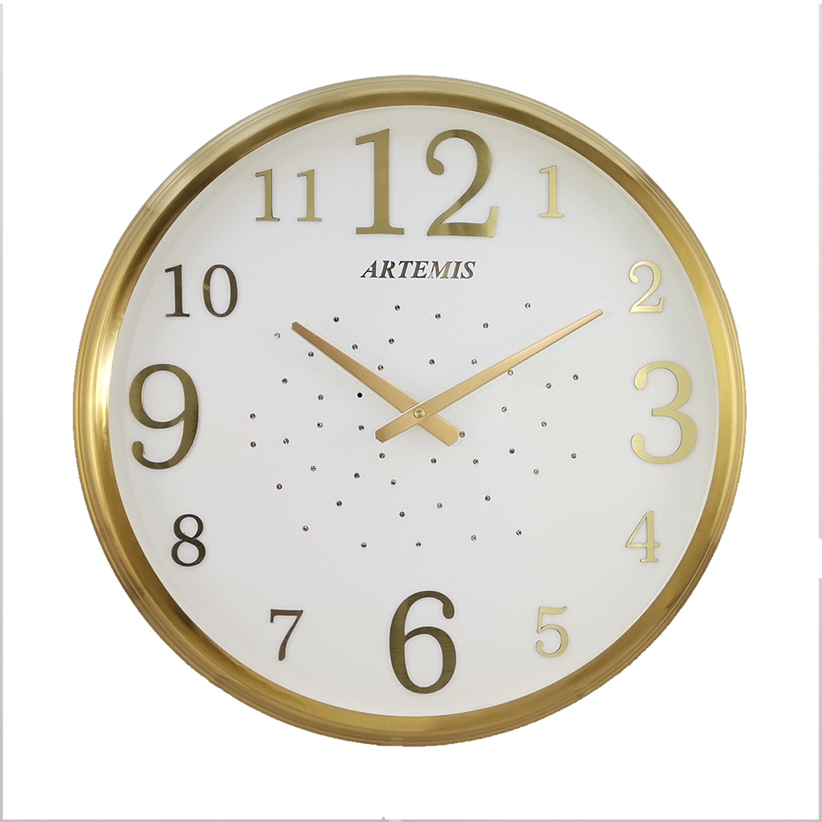ساعت دیواری آرتمیس مدل 2000 گلد (طلایی) صفحه سفید