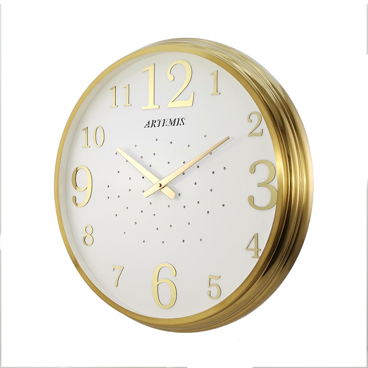 ساعت دیواری آرتمیس مدل 2000 گلد (طلایی) صفحه سفید0