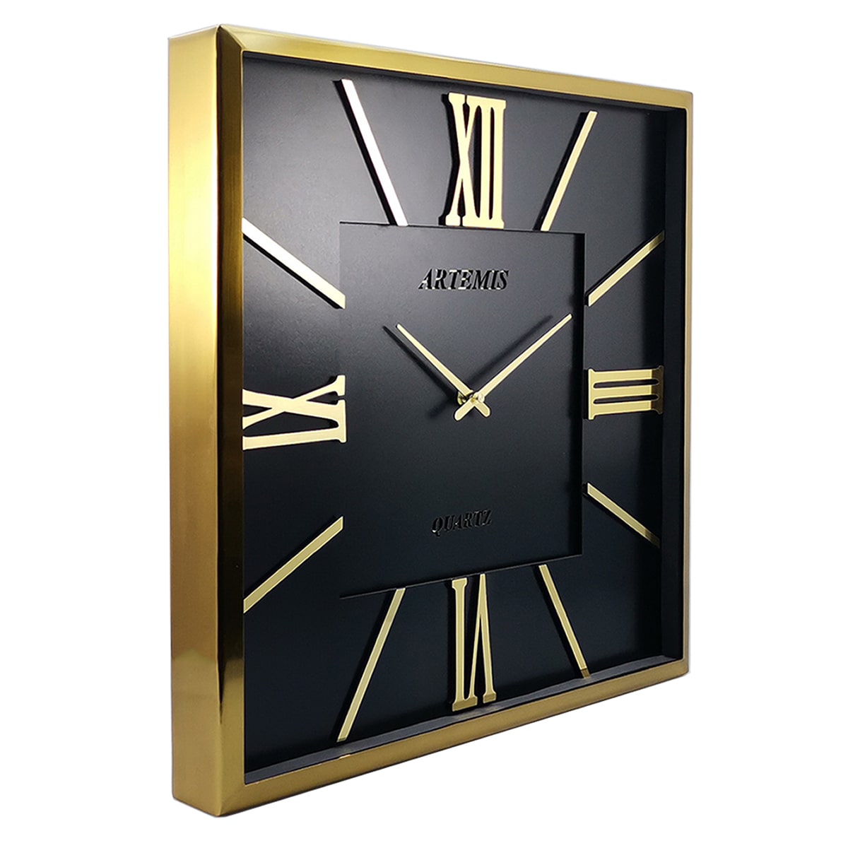 ساعت دیواری آرتمیس مدل 2026 گلد (طلایی) صفحه مشکی0