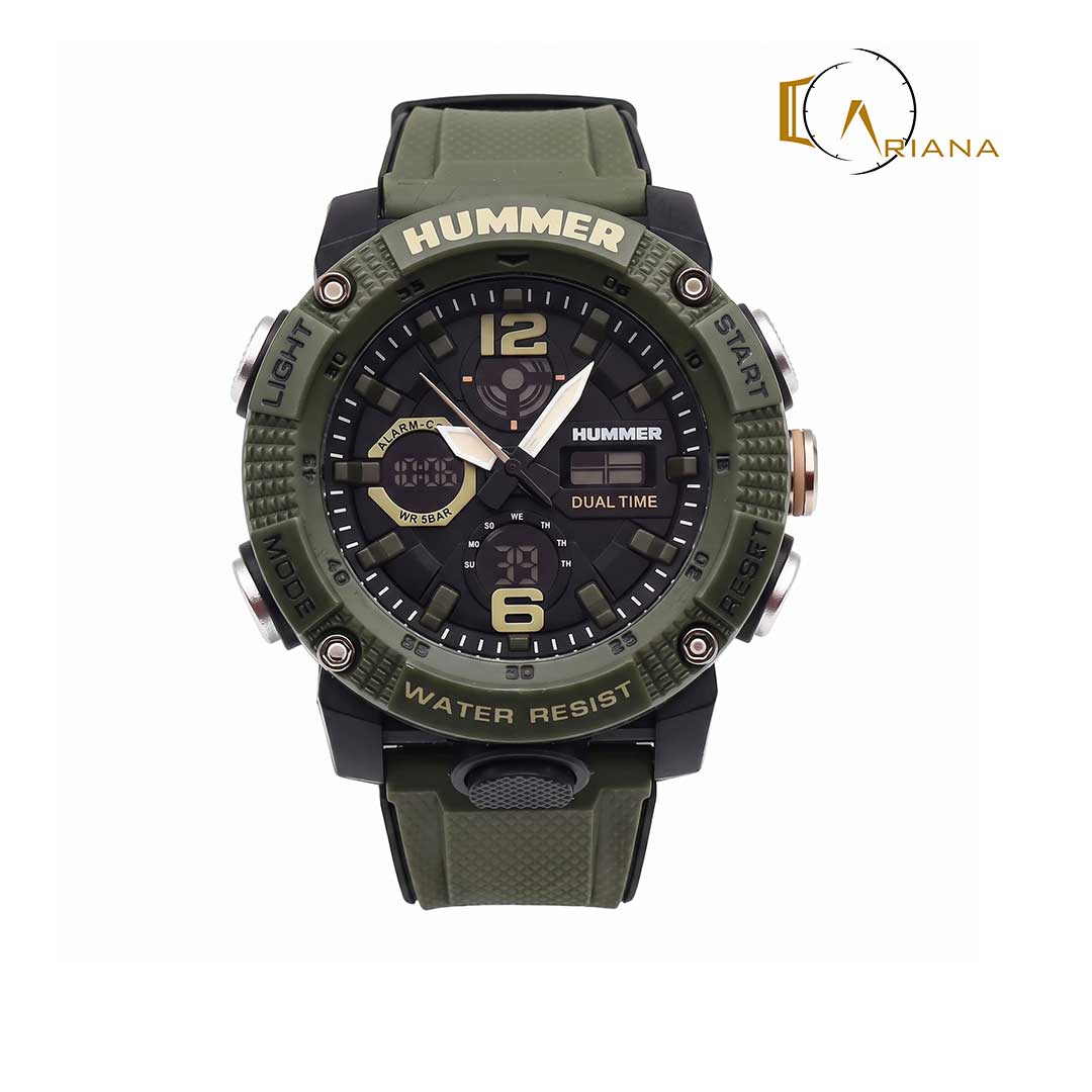 ساعت هامر دوزمانه مردانه سبز Hummer-6588-G